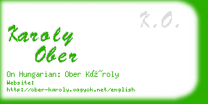 karoly ober business card